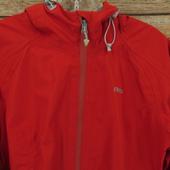AnSAI Red Zipper Front Hooded Rain Jacket Kid's 12-14 - Picture 6 of 15